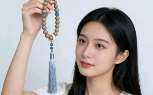 龙涎香银灰流苏手持