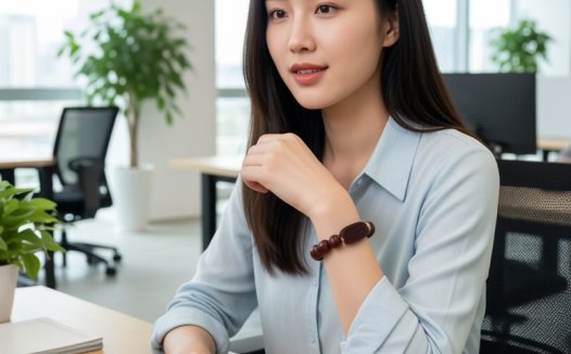 花蕊夫人圆珠衬经文香牌手链