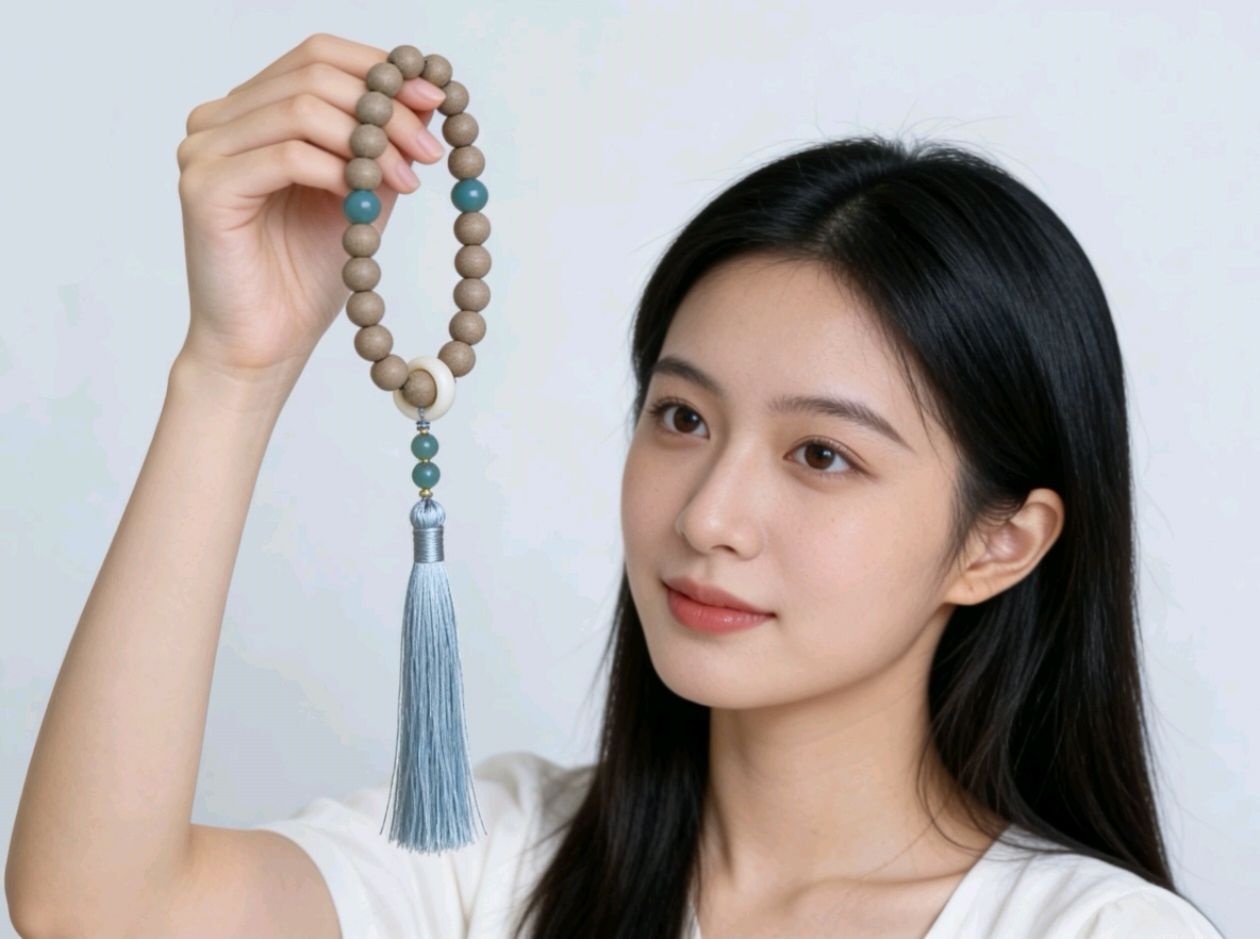 龙涎香银灰流苏手持